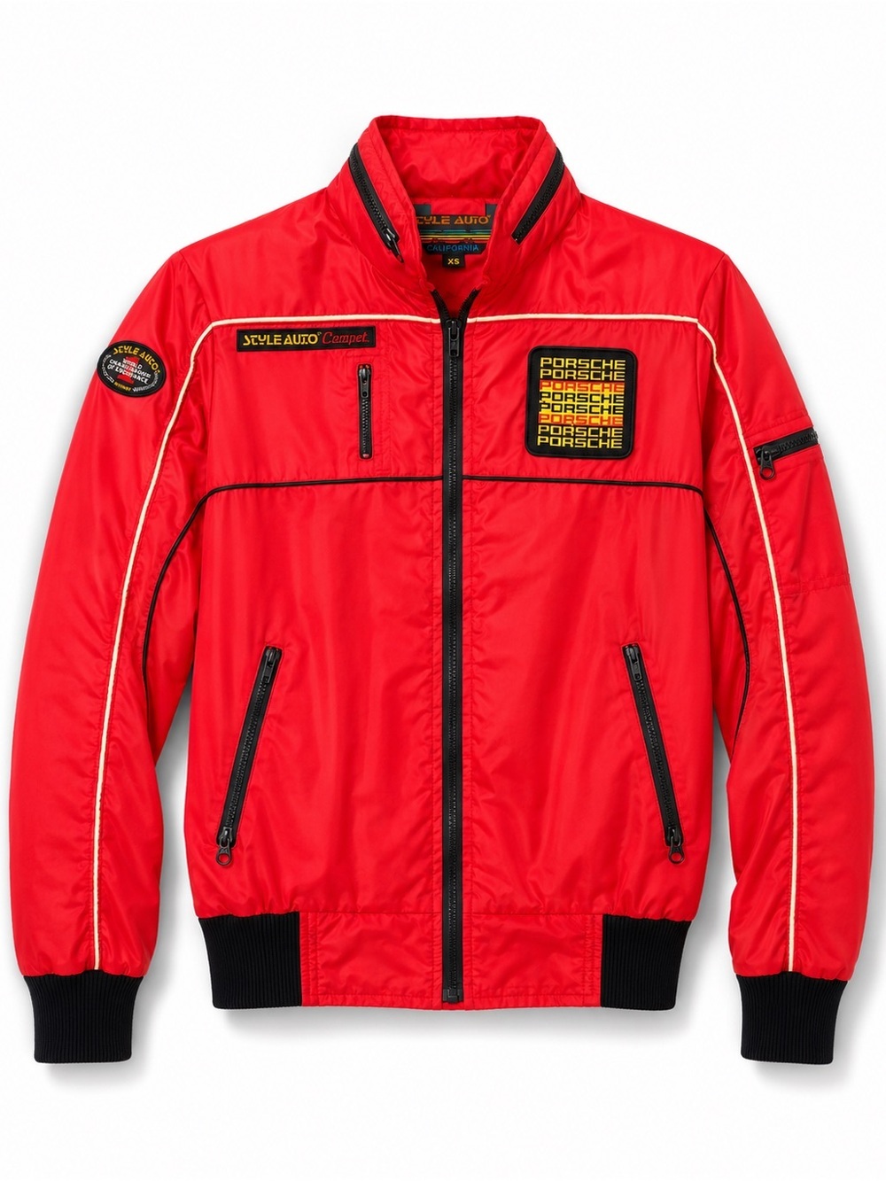 🏁 Vintage Style Auto California Porsche Racing Jacket | Hidden Hood